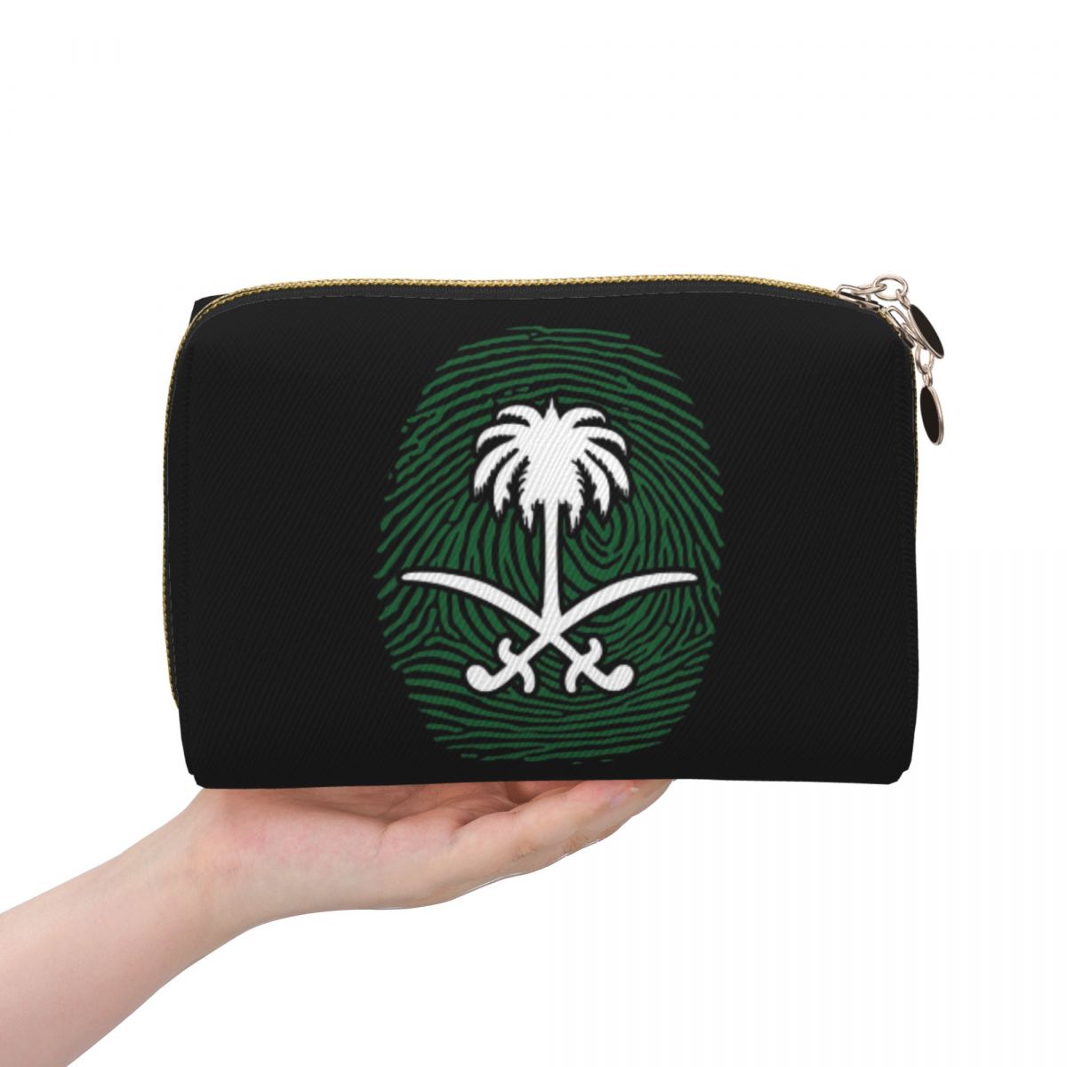Women Bags Ksa - กระเป๋าเครื่องสำอางผู้หญิงลายธงชาติราชอาณาจักรซาอุดีอาระเบีย (KSA) สำหรับเดินทาง จัดระเบียบอุปกรณ์แต่งหน้า กระเป๋าใส่ของใช้ในห้องน้ำ กล่องอเนกประสงค์