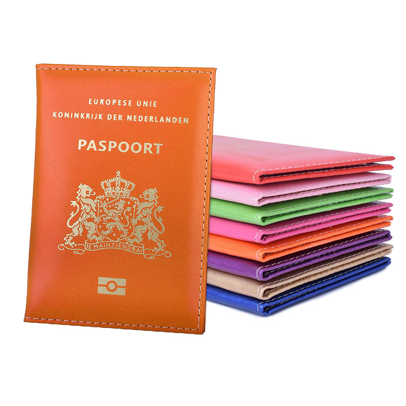 Women Bags Netherlands - หนังเนเธอร์แลนด์ปกหนังสือเดินทางผู้ถือกระเป๋าสําหรับภาษาดัชคํา Holland Identification กระเป๋าสตางค์ผู้ชายผู้หญิงแบรนด์หรู