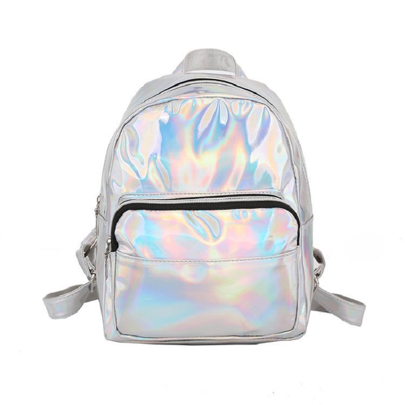 Women Bags Deals - 2025 แฟชั่นกระเป๋าเป้สะพายหลังเลเซอร์ Preppy สไตล์โรงเรียนเงาเลเซอร์ PU หนังผู้หญิงกระเป๋าเงินกันน้ํากระเป๋าเป้สะพายหลังโฮโลแกรม