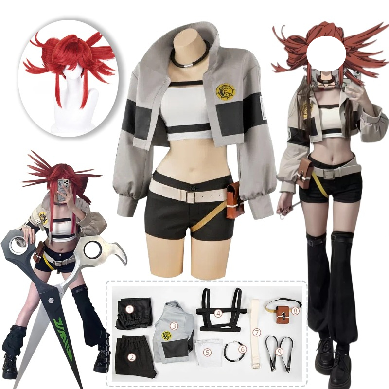 Women Bags For Party - อะนิเมะริยูคอสเพลย์ริโยะเครื่องแต่งกายเสื้อกางเกงขาสั้นกระเป๋าวิกผมชุดเต็มรูปแบบชุดเล่นบทบาทสำหรับผู้หญิงผู้ชายปาร์ตี้ธีมฮาโลวีน
