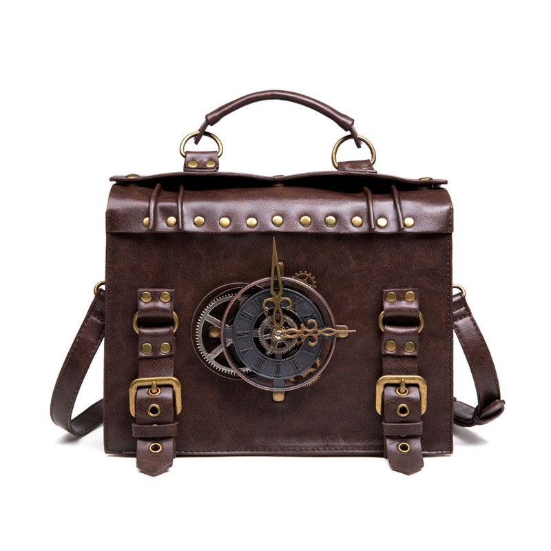 Women'S Bags Victoria - ผู้หญิง Steampunk กระเป๋าไหล่เดี่ยวกระเป๋าสะพายวินเทจ Gothic สายรัด Rivets