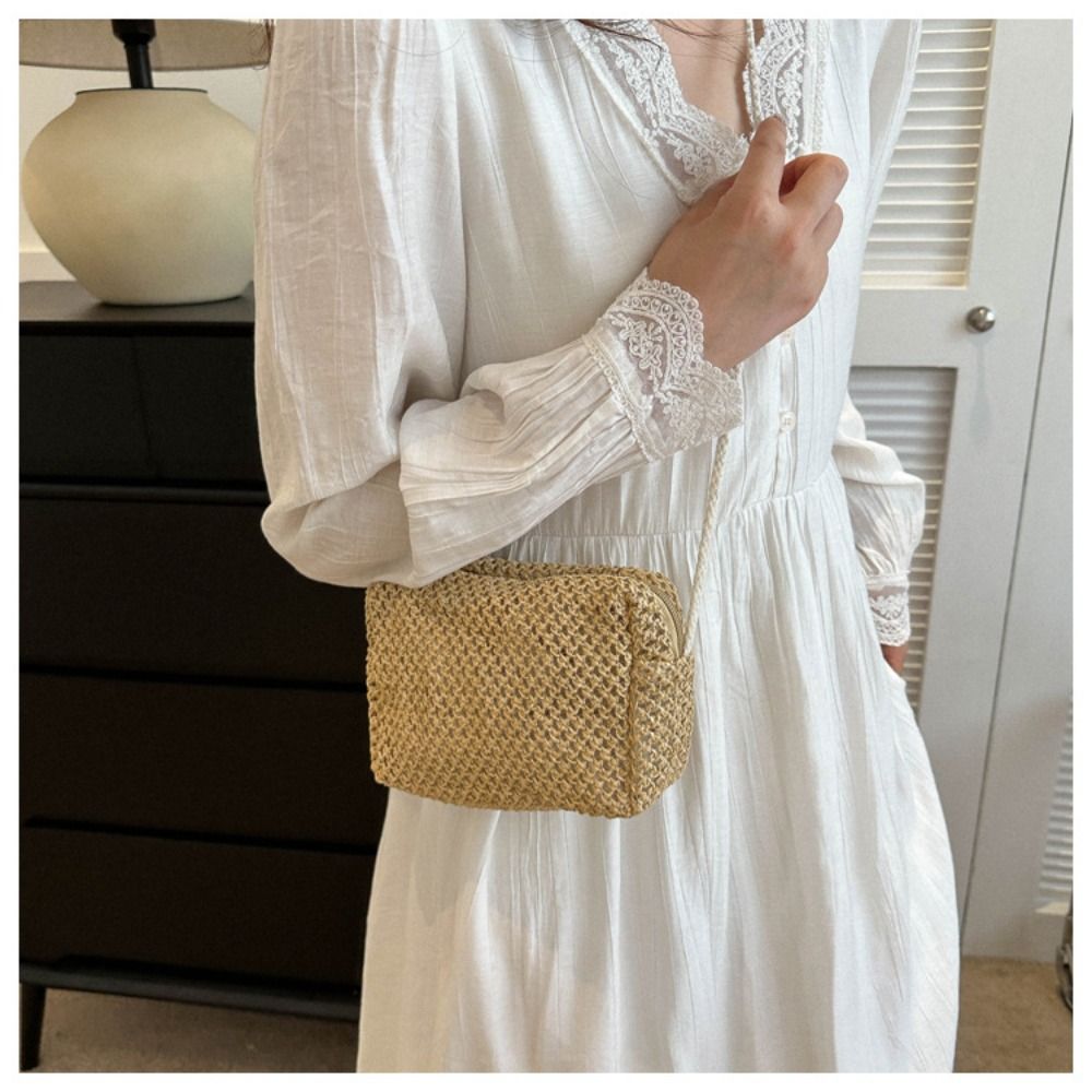 Women'S Bags Holiday - กระเป๋าฟางกระเป๋าคาดอกสตรีสานของผู้หญิงอินเทรนด์ฤดูร้อนกระเป๋าสะพายไหล่วันหยุด