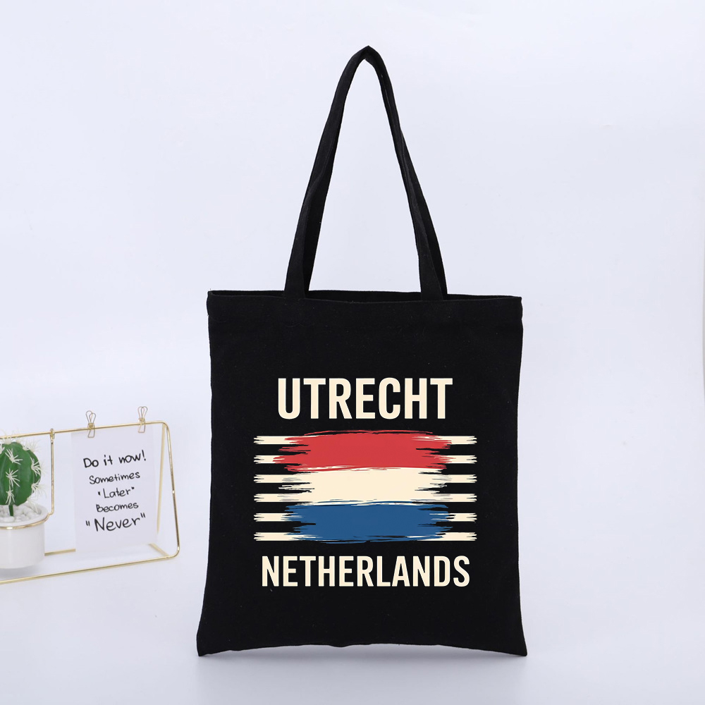 Women Bags Netherlands - กระเป๋าผ้าแคนวาสลายธงชาติอูเทรคต์ ประเทศเนเธอร์แลนด์ สไตล์วินเทจ เหมาะสำหรับการช้อปปิ้งในชีวิตประจำวันและการออกไปเที่ยวแบบสบายๆ