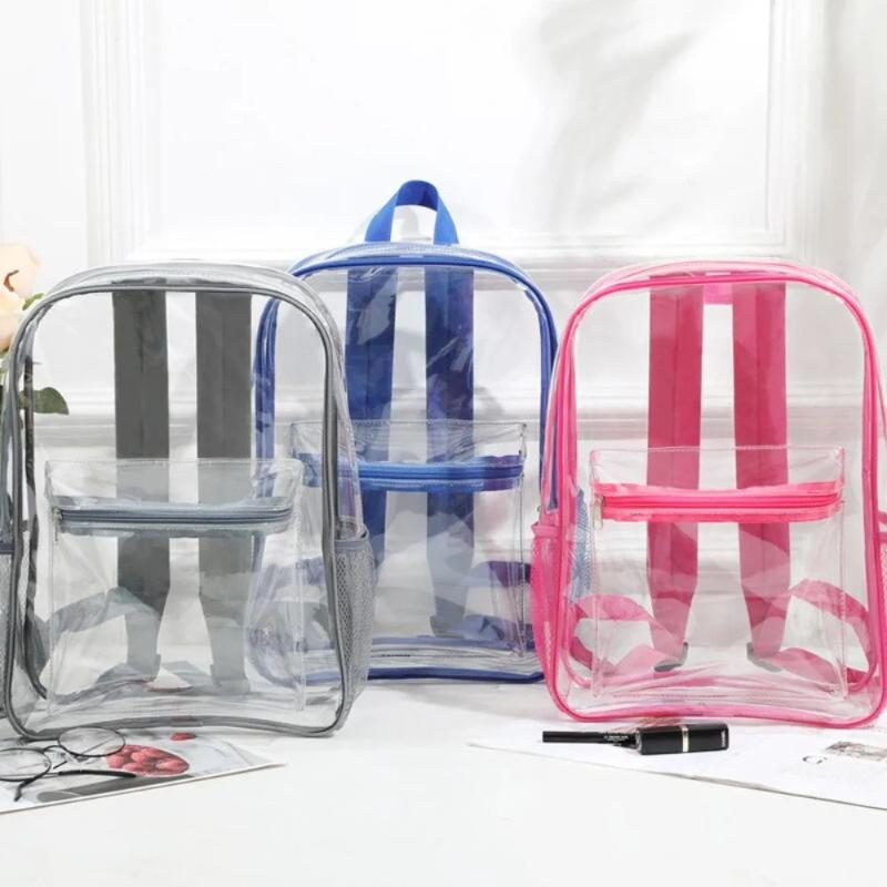 Women Bags Designer - กระเป๋าเป้สะพายหลัง PVC โปร่งใส กระเป๋าเป้สะพายหลังสำหรับเล่นกีฬากลางแจ้ง ความจุขนาดใหญ่ กระเป๋าเดินทางกันน้ำสำหรับโรงเรียนและยิม