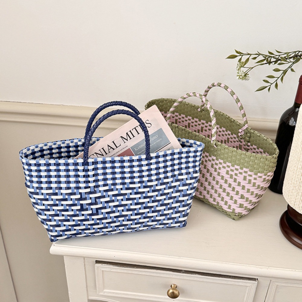 Women'S Bags Holiday - กระเป๋าถือ PVC น่ารัก กระเป๋าสาน ความจุเยอะ สไตล์โบฮีเมียน