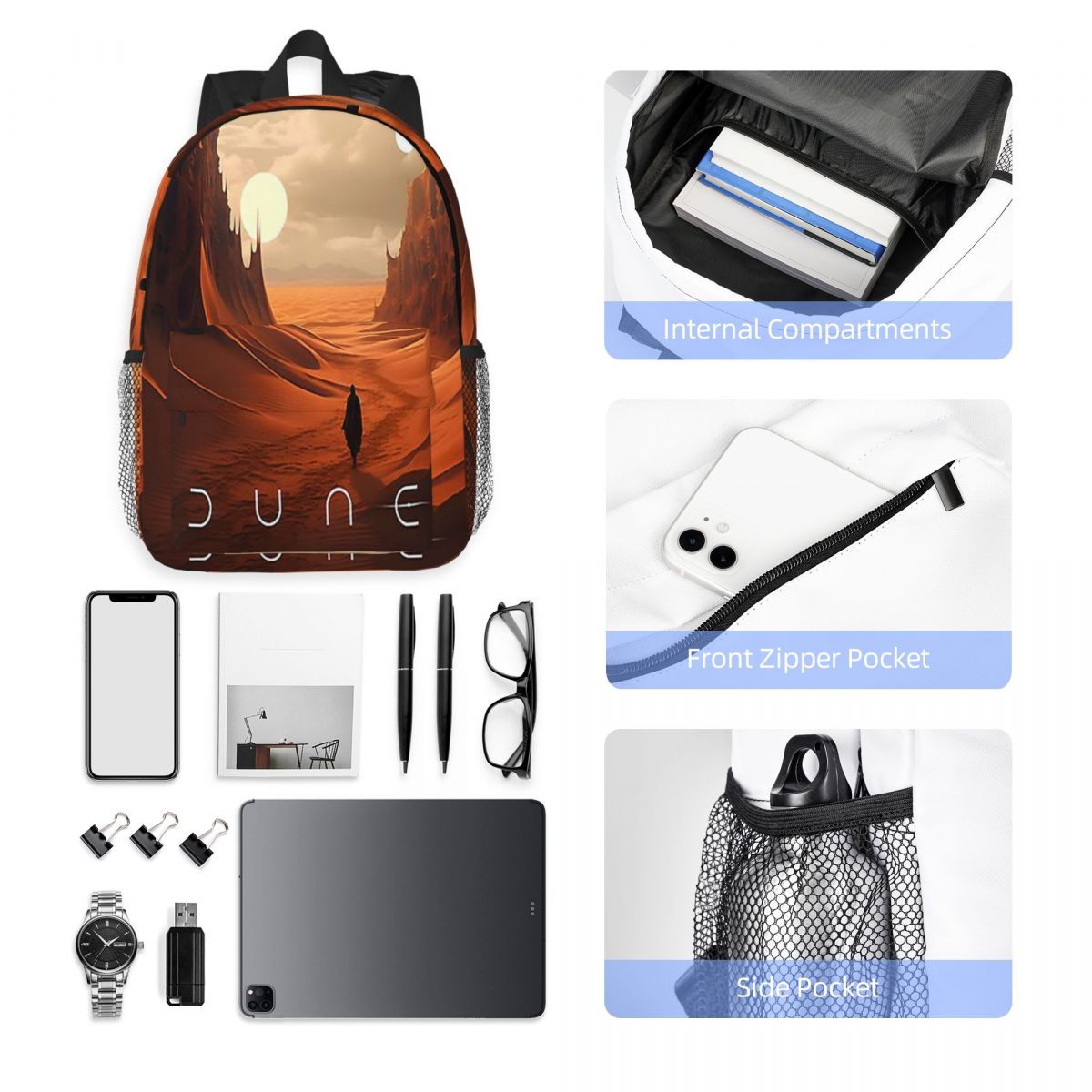 Women Bags Dune - ดูน 2020 แฟนอาร์ตกระเป๋าเป้สะพายหลังขายร้อนกระเป๋าเป้สะพายหลังความจุขนาดใหญ่กระเป๋าหนังสือสำหรับเด็กชายหญิงกระเป๋าสะพายไหล่สำหรับผู้ชายผู้หญิงกระเป๋านักเรียน