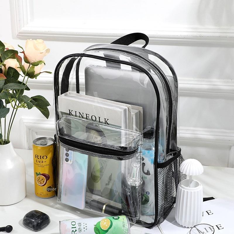 Women Bags Deals - กระเป๋าเป้สะพายหลัง PVC ใสสำหรับกีฬากลางแจ้ง กระเป๋าเดินทางแบบลำลอง กระเป๋าเป้สะพายหลังแบบมองเห็นได้ ความจุขนาดใหญ่
