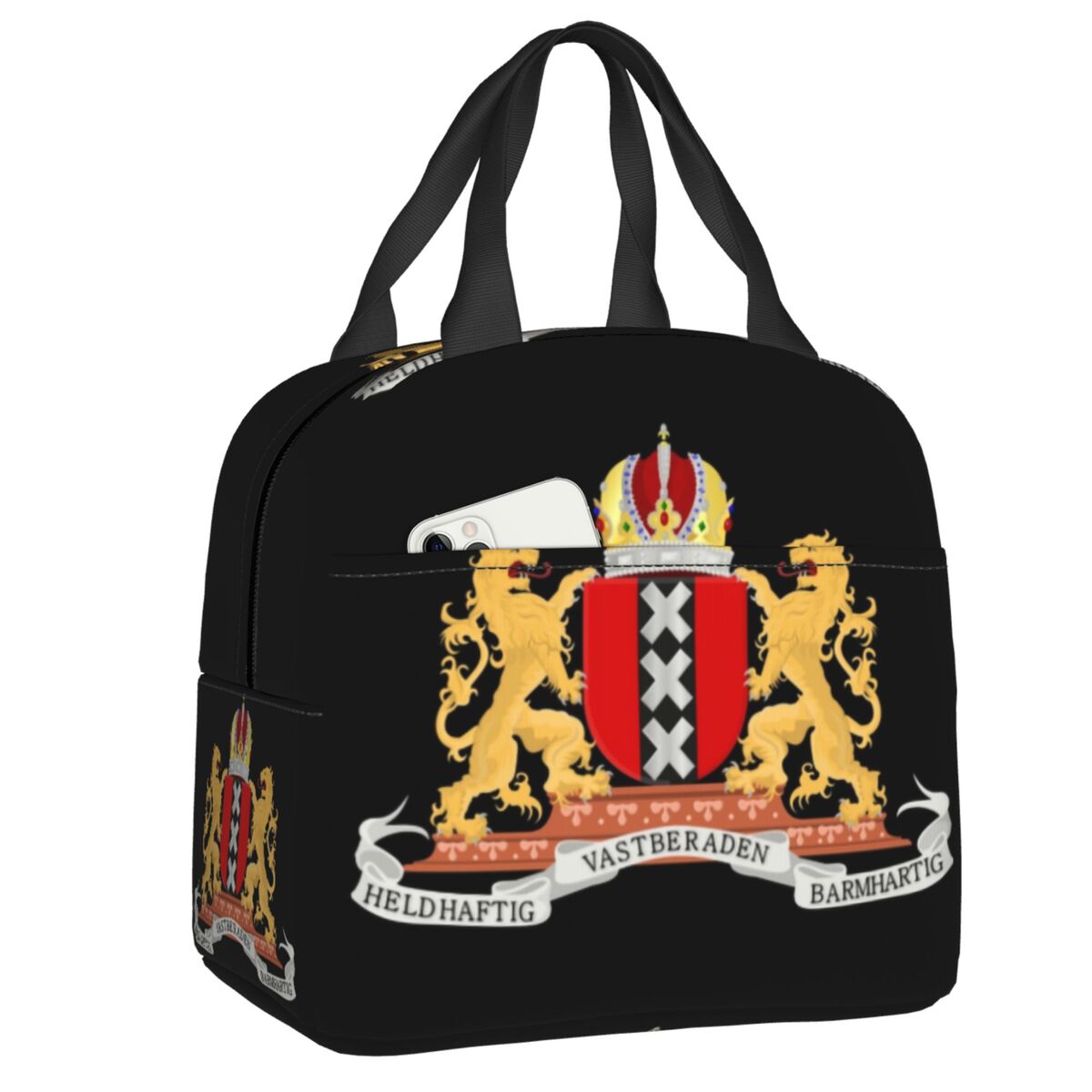 Women Bags Netherlands - Custom Amsterdam Coat Of Arms ถุงอาหารกลางวันฉนวนสําหรับผู้หญิงเนเธอร์แลนด์ธง