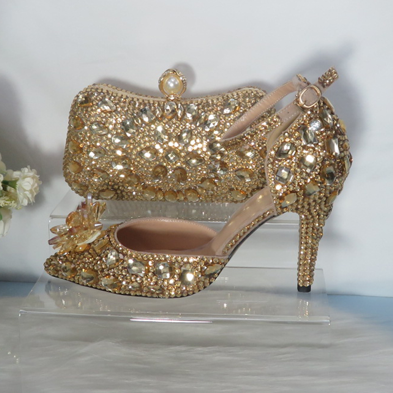 2021 ใหม่คริสตัลสีทอง Bridals  - Women Bags For Party บทวิจารณ์และราคา
