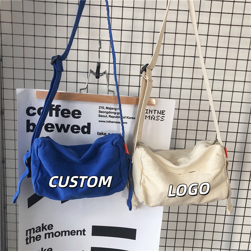 กระเป๋าผ้าแคนวาสสะพายข้างสำหรั - Women Bags Logo บทวิจารณ์และราคา