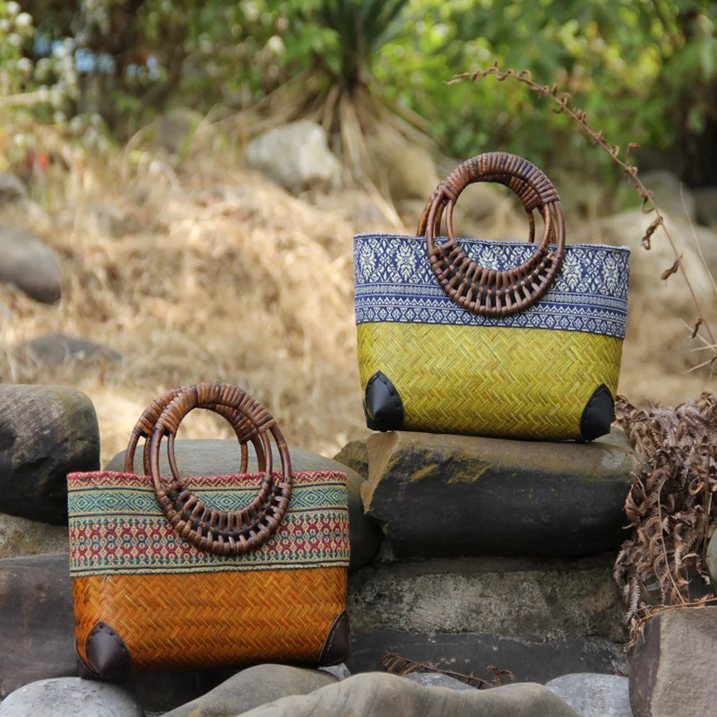 กระเป๋าสานไม้ไผ่สไตล์ญี่ปุ่นแบ - Women Bags Vietnam บทวิจารณ์และราคา