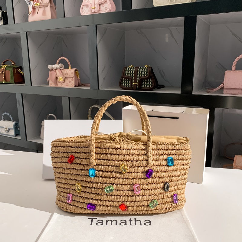 กระเป๋าถือสานด้วยมือทำจากฟางสำ - Women'S Bags Holiday บทวิจารณ์และราคา
