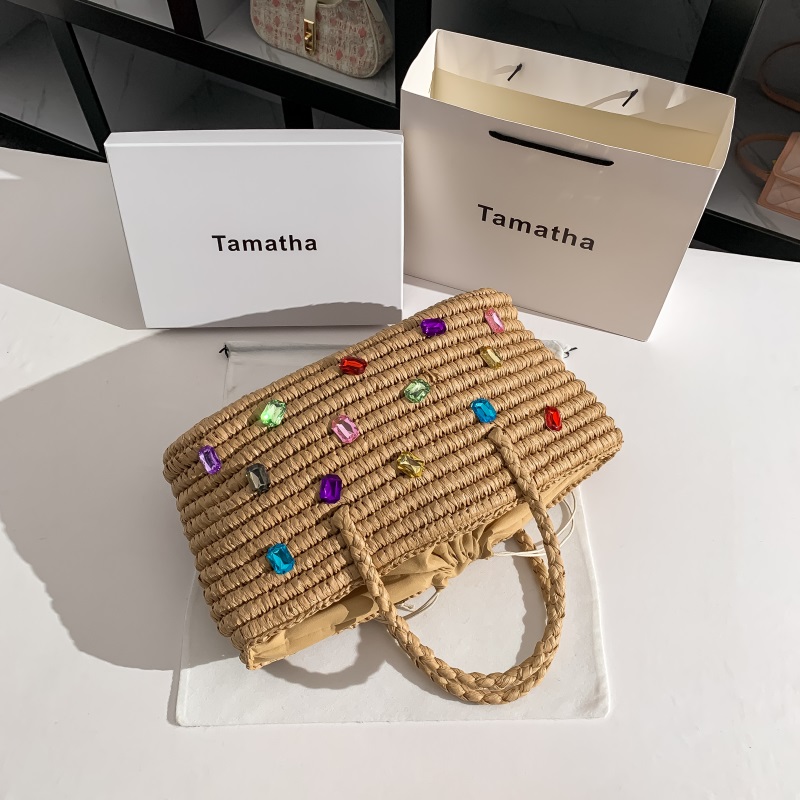 กระเป๋าถือสานด้วยมือทำจากฟางสำ - Women'S Bags Holiday บทวิจารณ์และราคา