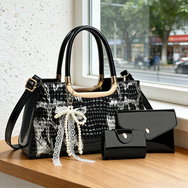 ชุดกระเป๋าถือสตรี ลายหนังจระเข - Women Bags For Party บทวิจารณ์และราคา