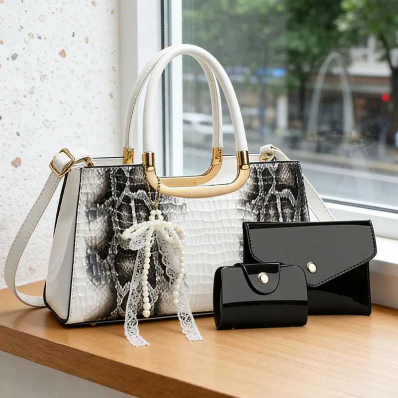 ชุดกระเป๋าถือสตรี ลายหนังจระเข - Women Bags For Party บทวิจารณ์และราคา